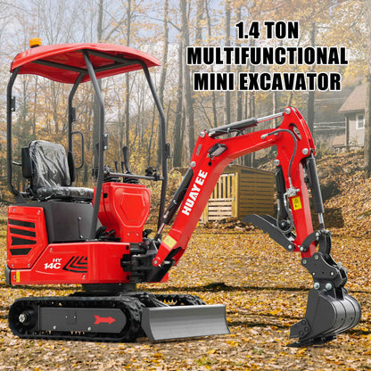 Mini Excavator with Hydraulic Thumb & Side Swing Boom - 13.5hp B&S Engine | HUAYEE HY14C