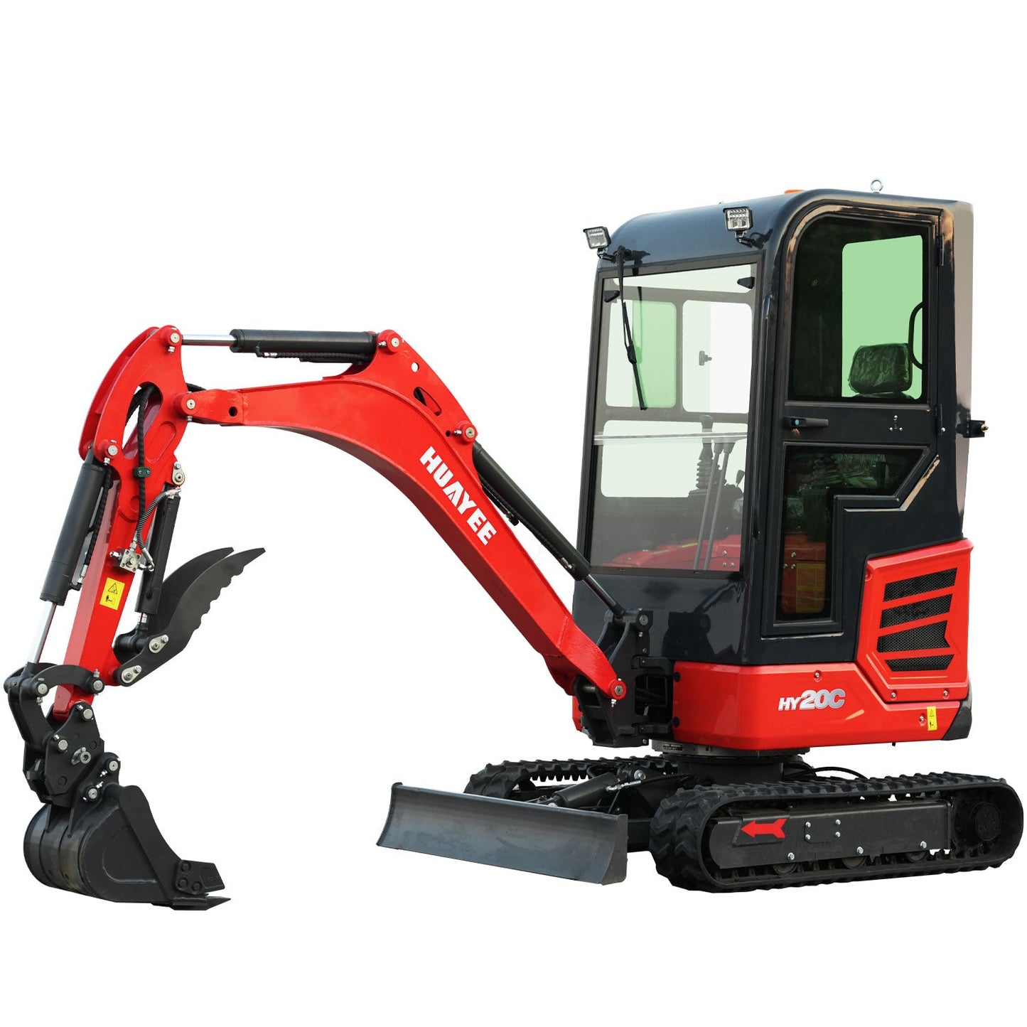 2 Ton Pro Mini Excavator with 16HP Kubota Engine & Enclosed Cab | HUAYEE HY20C