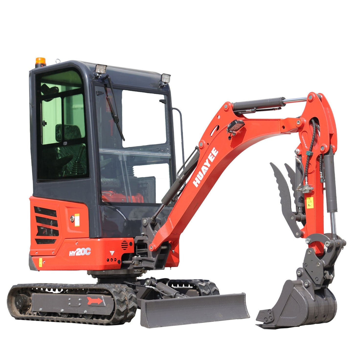 2 Ton Pro Mini Excavator with 16HP Kubota Engine & Enclosed Cab | HUAYEE HY20C