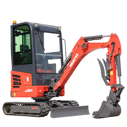 2 Ton Pro Mini Excavator with 16HP Kubota Engine & Enclosed Cab | HUAYEE HY20C